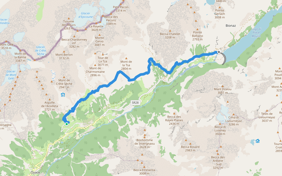 Panoramica: Ru - Berrié - Place Moulin walking route map in Dzovennoz