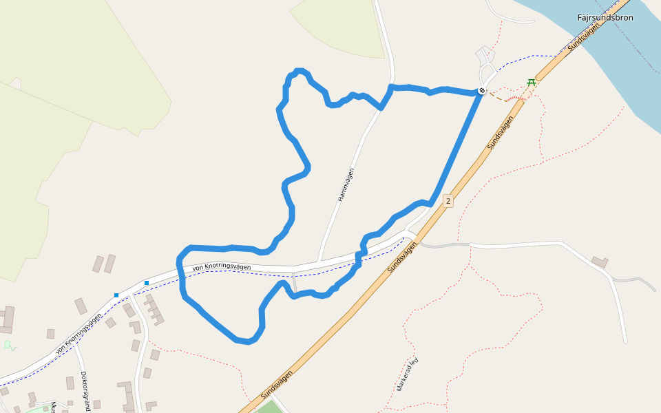 Godby arboretum walking route map in Lemland