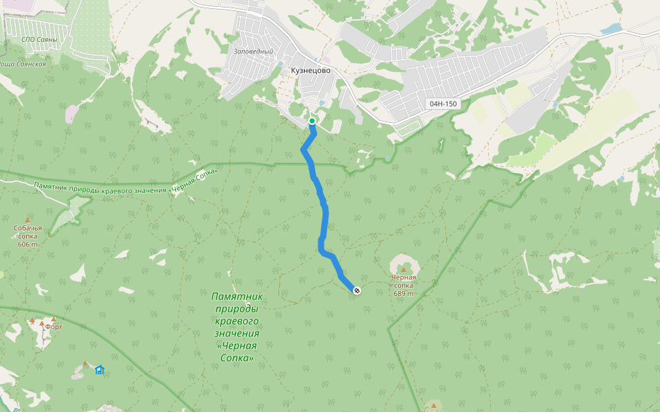 тропа Сказка walking route map in Kuznetsovo