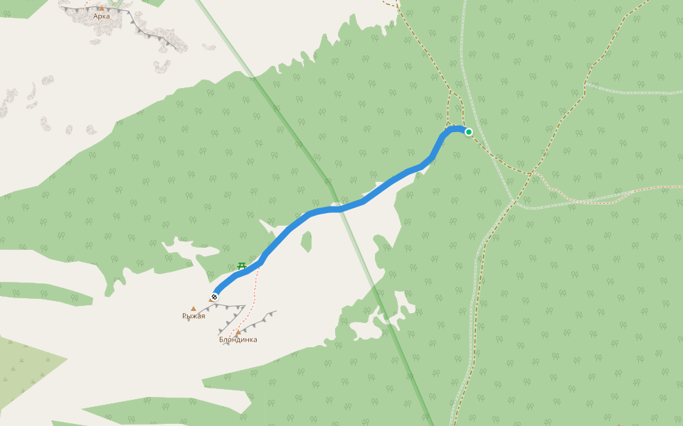 Рыжая тропа walking route map in Krasnoyarsk