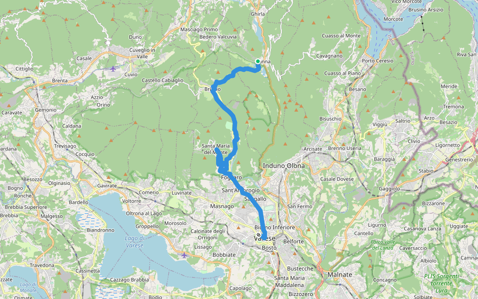 Via Francisca del Lucomagno: Tappa 2 walking route map in Ganna
