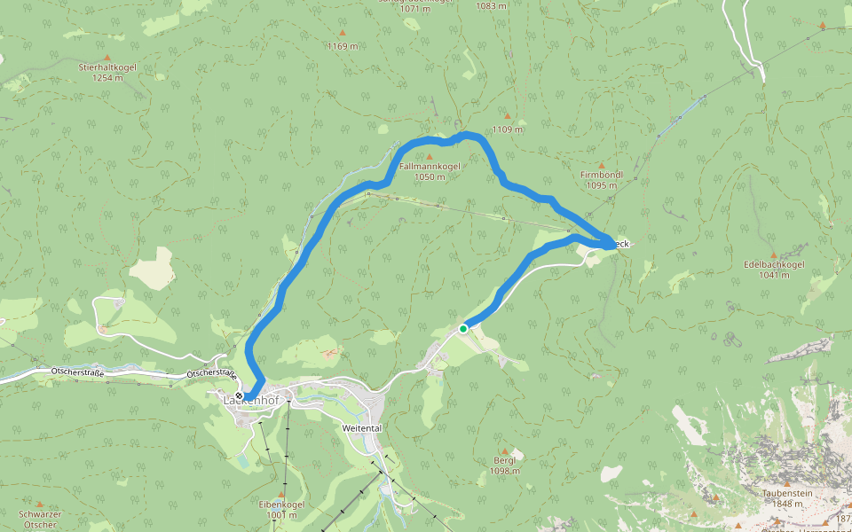 2 walking route map in Lackenhof