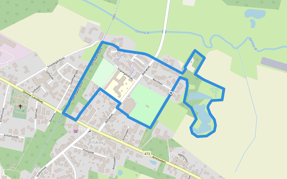 Grøn Kløversti walking route map in Grindsted