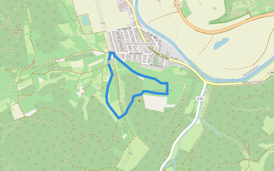 Kirschwanderweg 2 walking route map in Witzenhausen