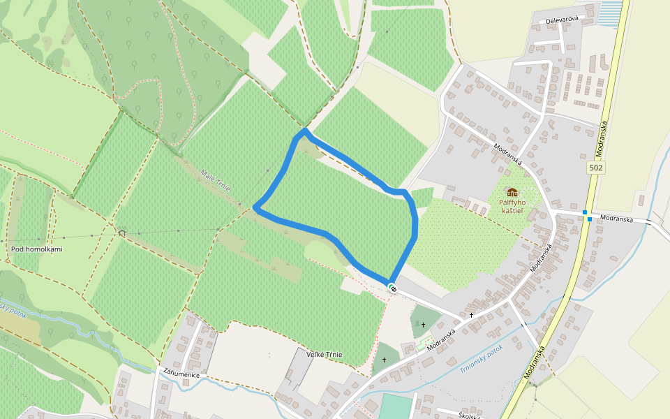 Včelársky náučný chodník walking route map in Vinosady