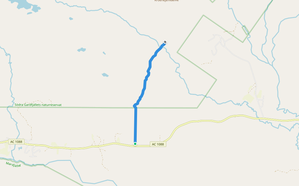 Hendriksfjäll - Grönfjäll walking route map in Henriksfjäll