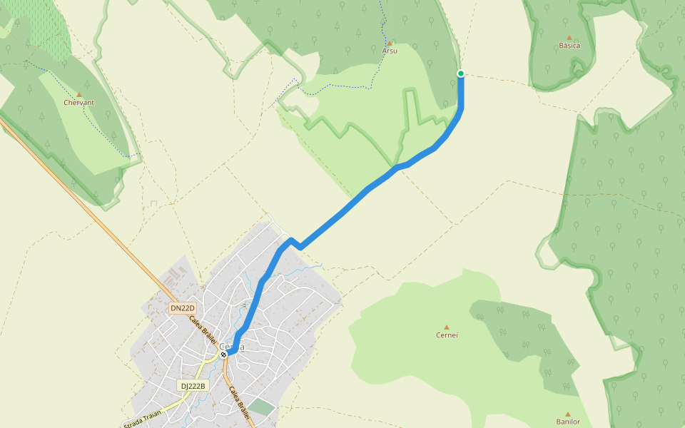 Valea Vinului walking route map in Cerna