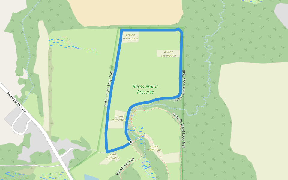 Indian Grass Loop Trail walking route map in Galien