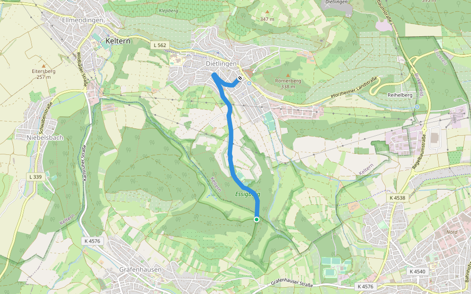 Rix - Dietlingen Spitzgarten walking route map in Birkenfeld
