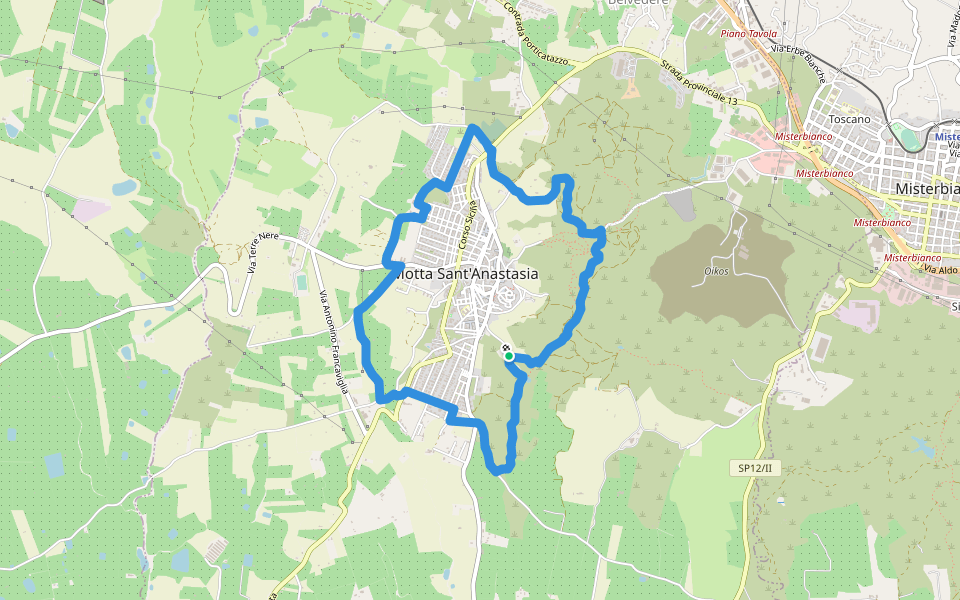 Sentiero dell'Anello walking route map in Motta Sant'Anastasia
