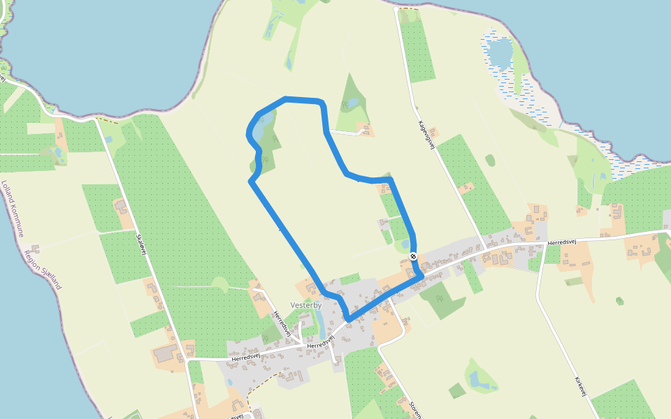 Dalmoseruten walking route map in Fejø