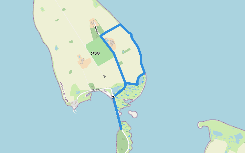 Skaløruten walking route map in Fejø