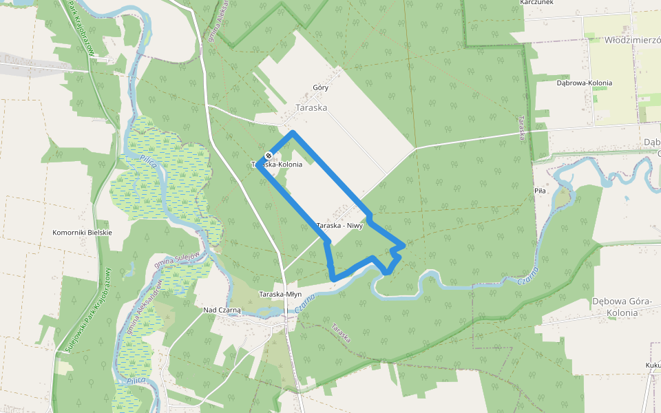 Ścieżka spacerowa Taraska - Skarpa nad Czarną walking route map in Taraska