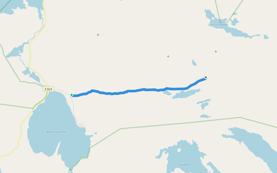 Ankarvattnet - Tjärnbäcken walking route map in Ankarvattnet