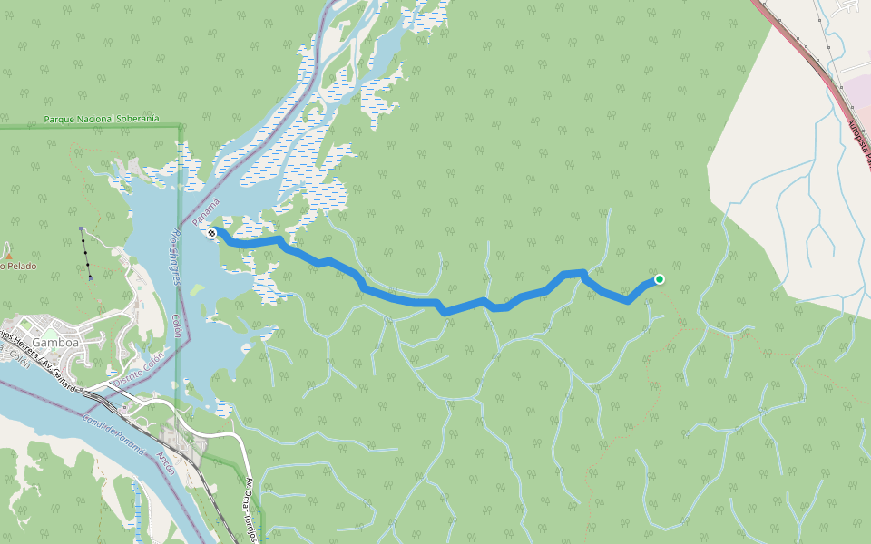 Camino_de_Cruces walking route map in Panama City