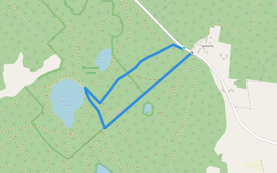 Ścieżka przyrodnicza nad jez. Jasne walking route map in Jeziorno