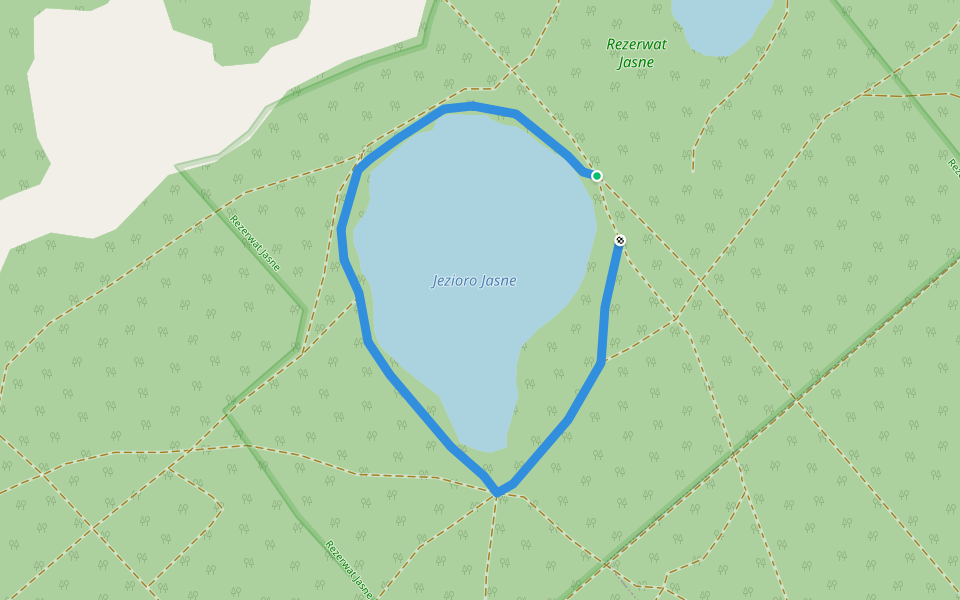 Ścieżka przyrodnicza wokół jez. Jasnego walking route map in Jeziorno