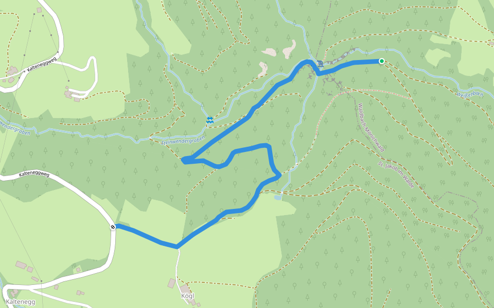 Wanderweg R walking route map in Waldbach