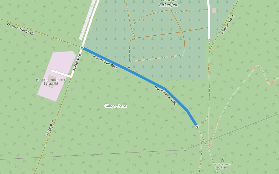 Wasserhochbehälter - Beim Schwarzwaldpavillon walking route map in Birkenfeld