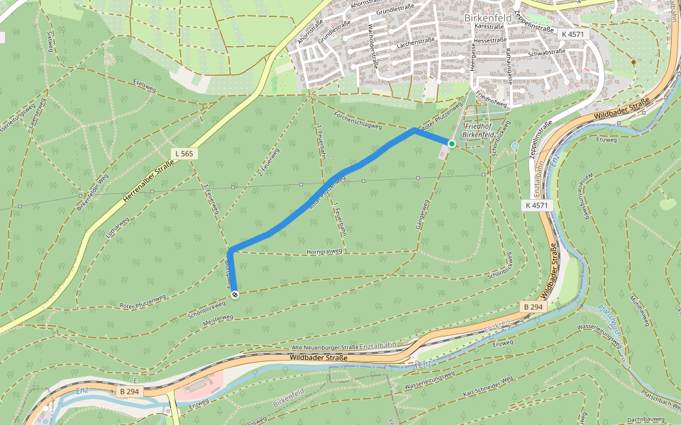 Wasserhochbehälter - Eichwald walking route map in Birkenfeld