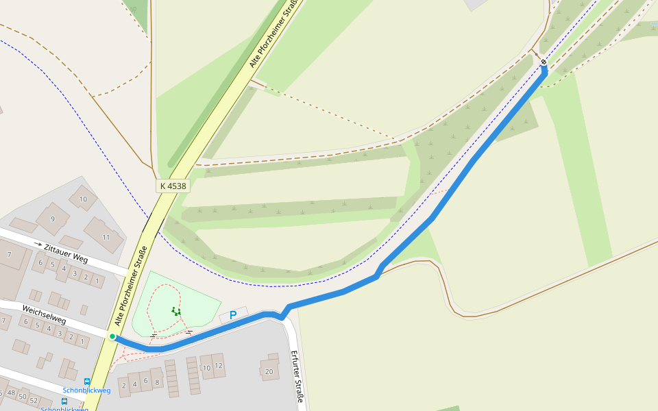 Spielplatz Sonne - Kiesäcker walking route map in Birkenfeld