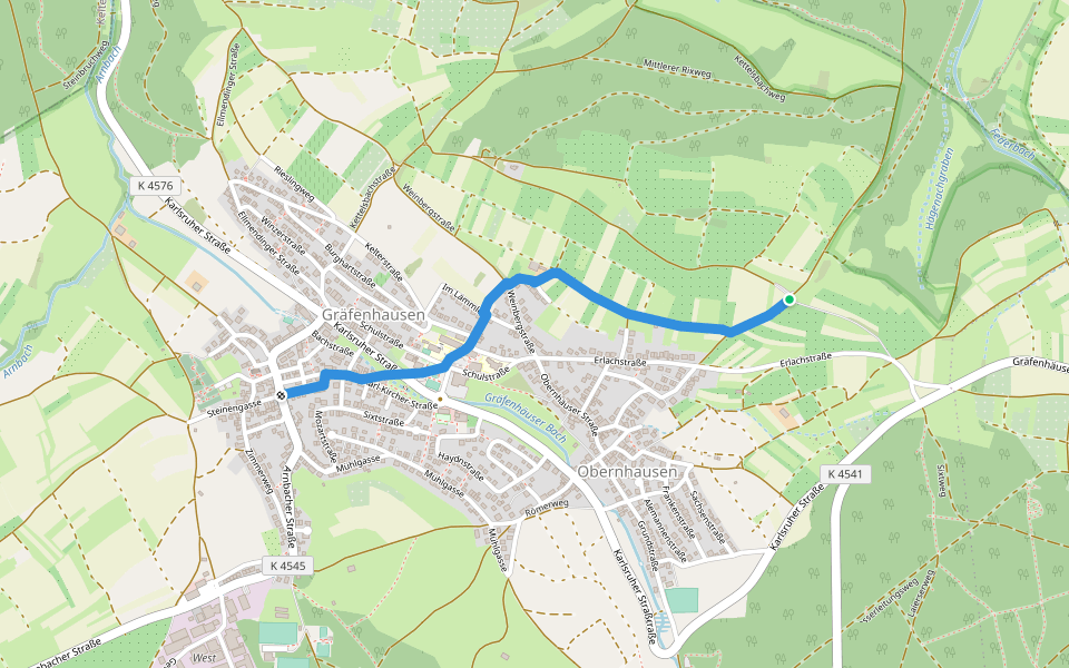 Kesselberg - Gräfenhausen Sixtdenkmal walking route map in Birkenfeld