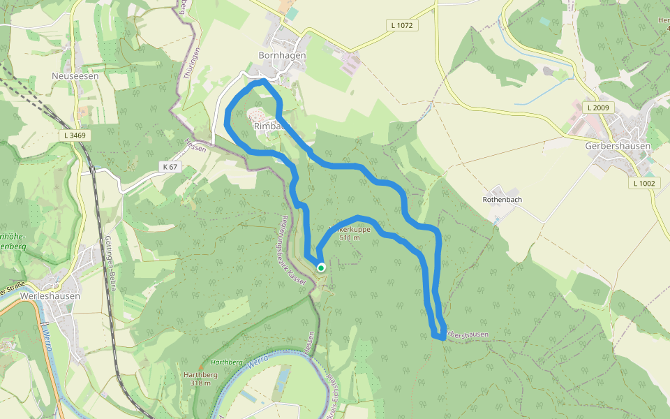TOP-Wanderweg "Hanstein-Teufelskanzel" walking route map in Bornhagen