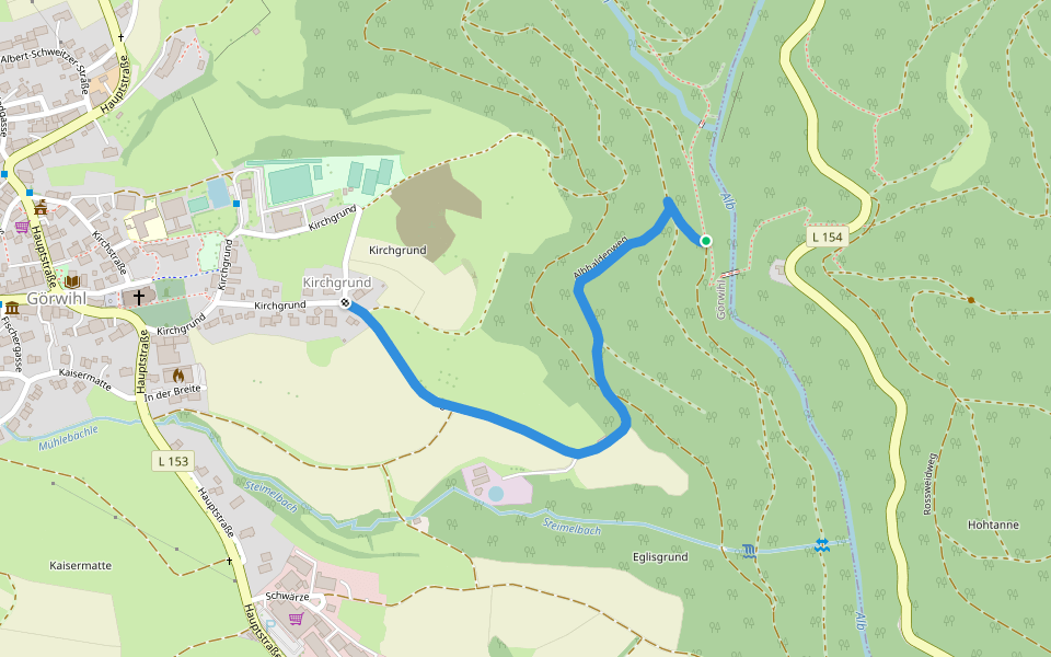 Beim Albsteg - Kirchgrund walking route map in Albbruck