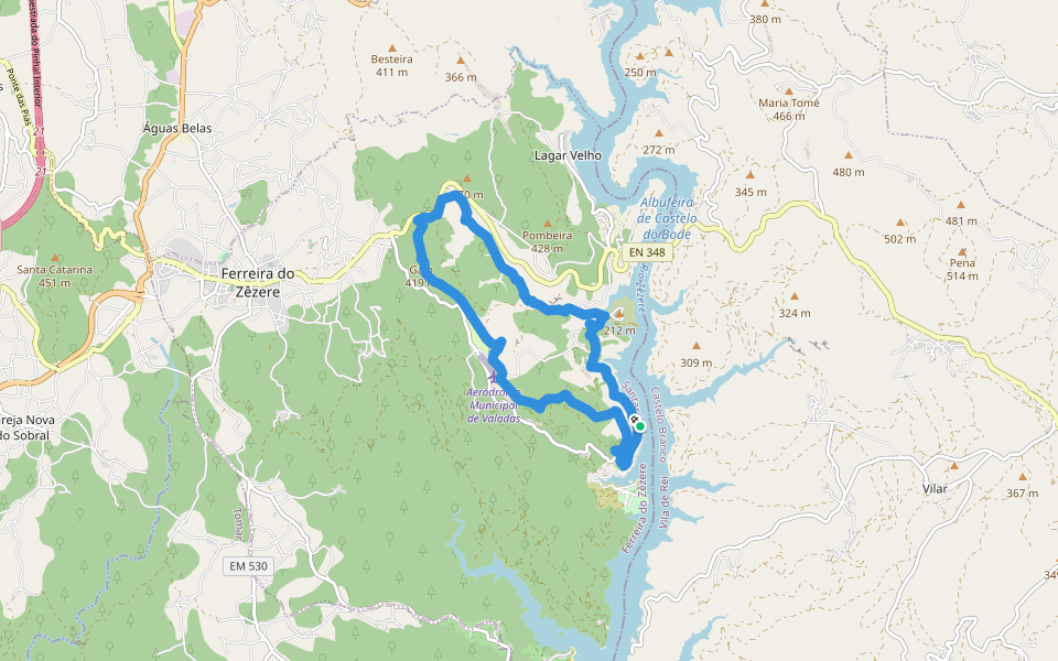 Trilho do Castro walking route map in Castanheira