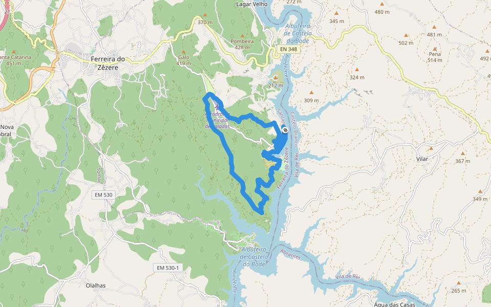 Trilho do Lago Azul walking route map in Castanheira