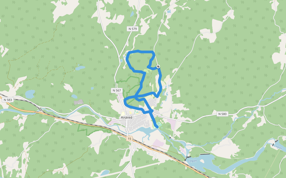 Backstugeleden walking route map in Björkered