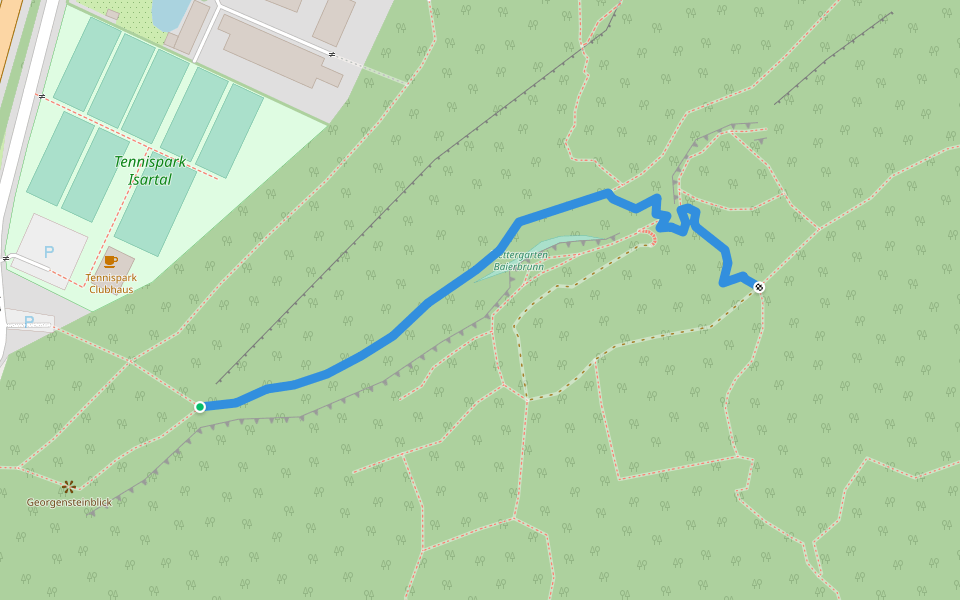 Isartalverein walking route map in Baierbrunn