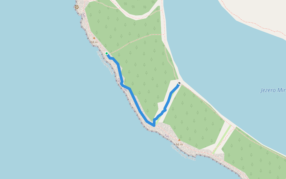 cliff outlook round walking route map in Sali