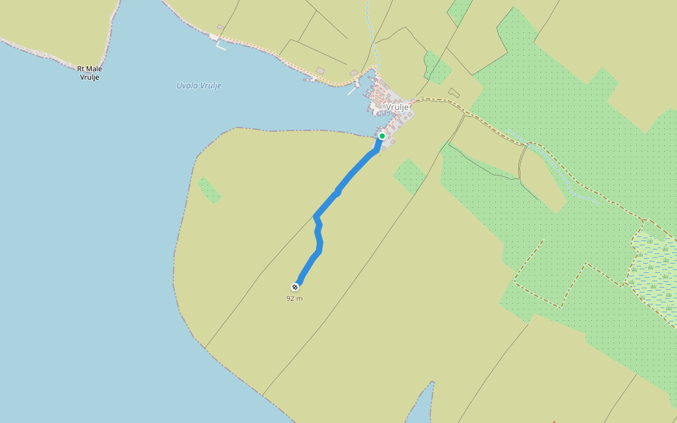 Kornati view walking route map in Kornati