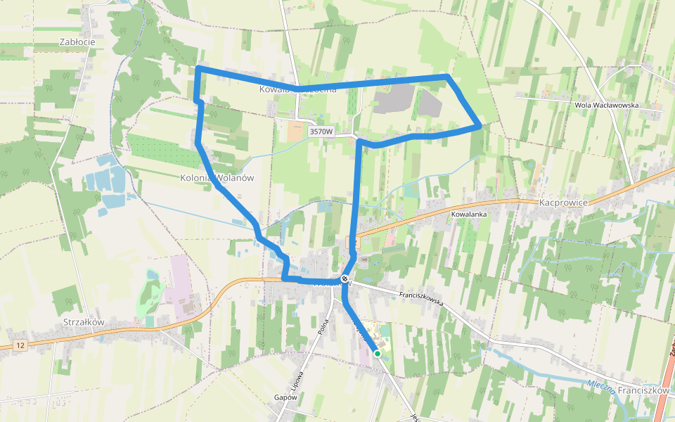 Trasa nr 2 Wolanów (czerwona) walking route map in Wolanów
