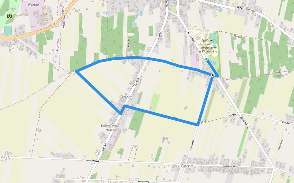 Trasa nr 1 Wolanów (zielona) walking route map in Wolanów