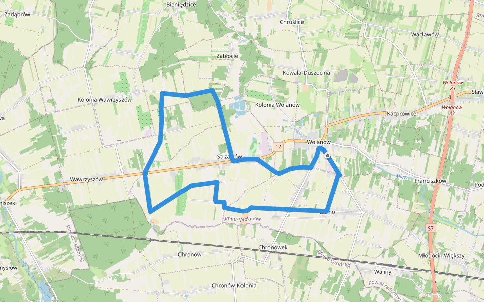 Trasa nr 3 Wolanów (czarna) walking route map in Wolanów