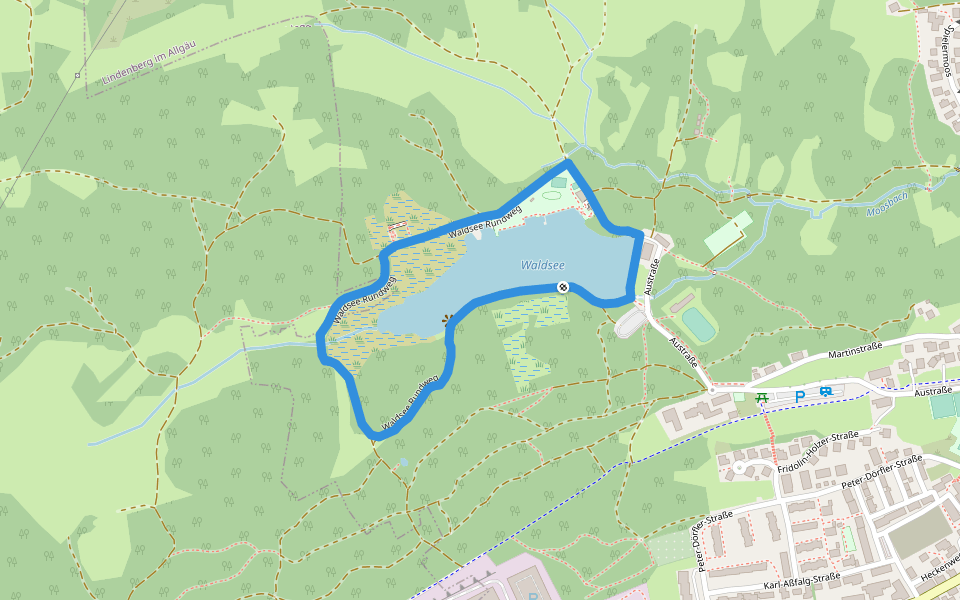 Waldsee Rundwanderweg walking route map in Lindenberg im Allgäu