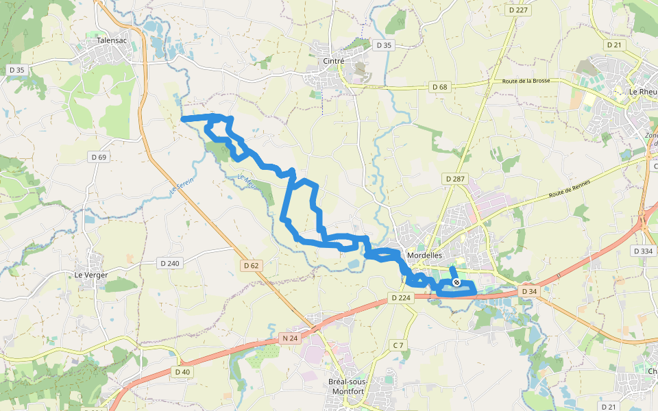 Le chemin de la Révolution walking route map in Mordelles