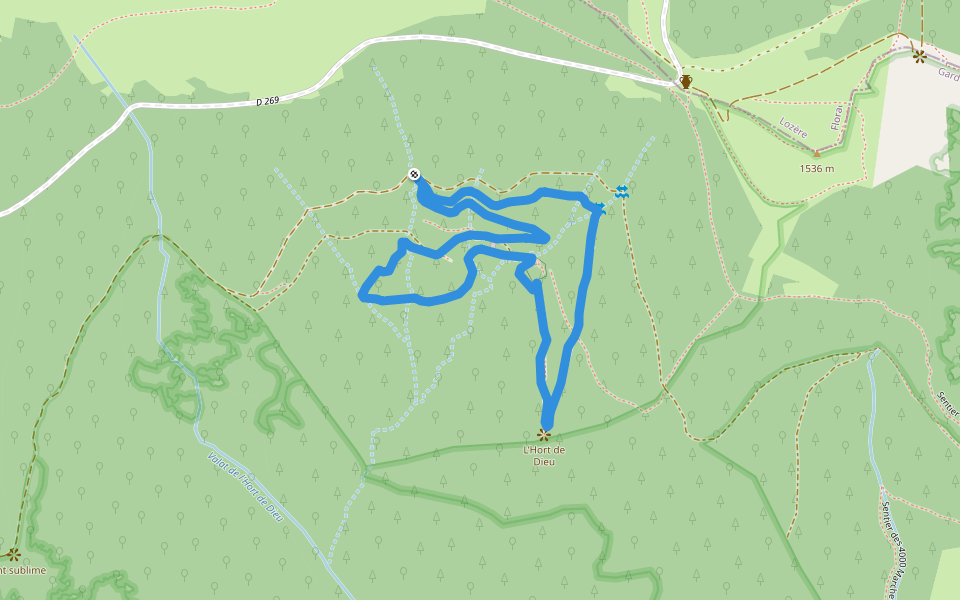 Sentier d'interprétation - Arboretum de l'Hort de Dieu walking route map in Val-d'Aigoual