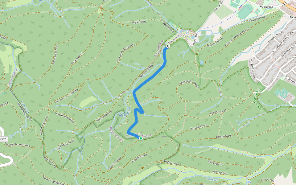 Bückelfirst - Traischbachtal walking route map in Gaggenau