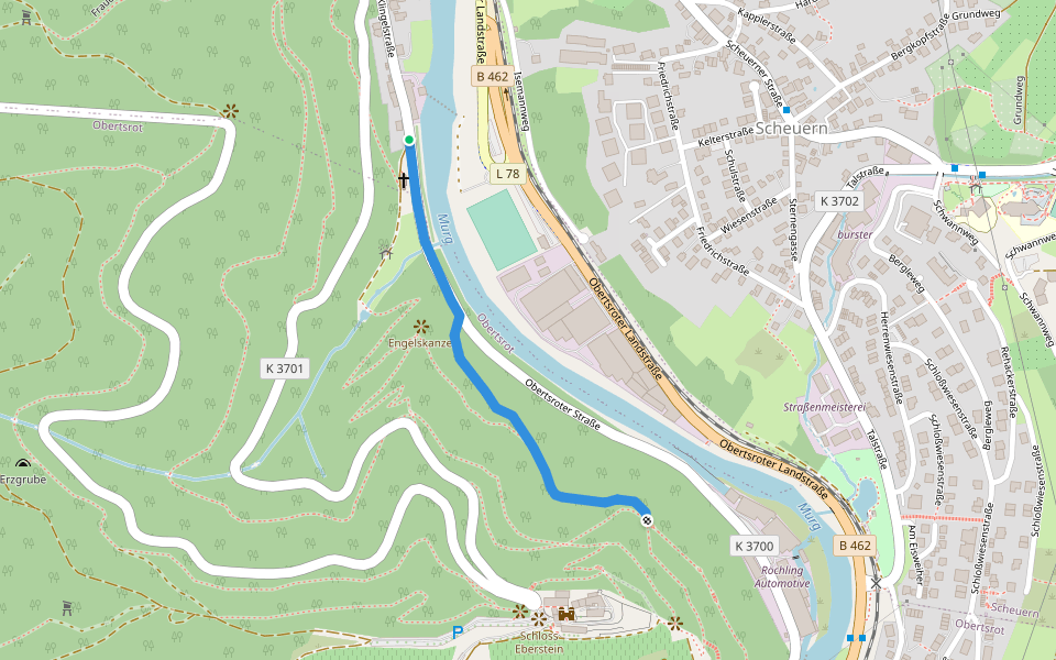 Klingelkapelle - Wachtelweg walking route map in Gernsbach