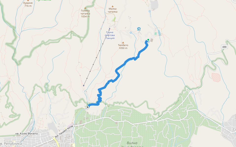 Хайдушка пътека walking route map in Tvarditsa