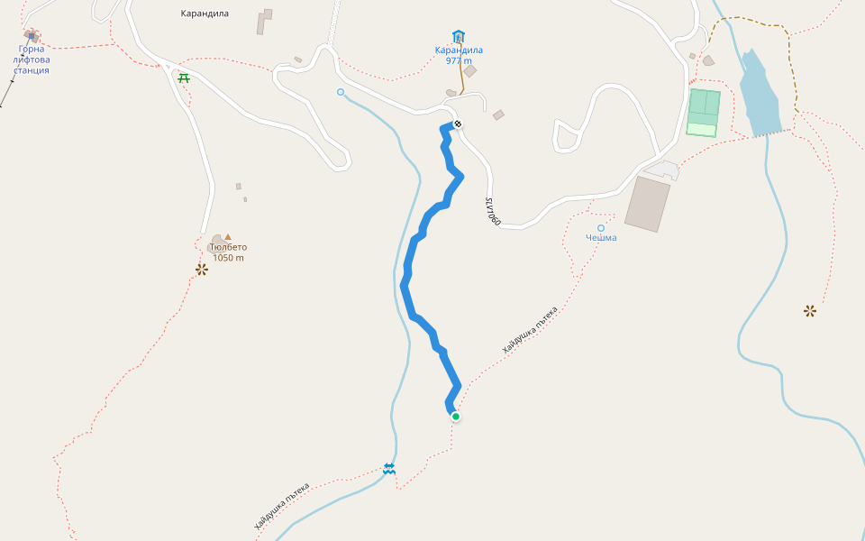 хижа Карандила walking route map in Tvarditsa