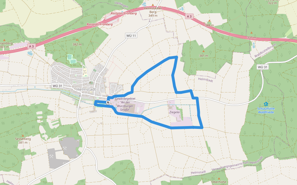 Prinz Ludwig Runde walking route map in Helmstadt