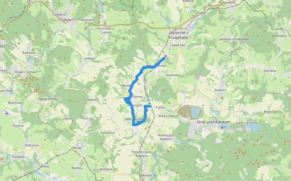 [Ž] Brniště žst. - Františkov walking route map in Brniště