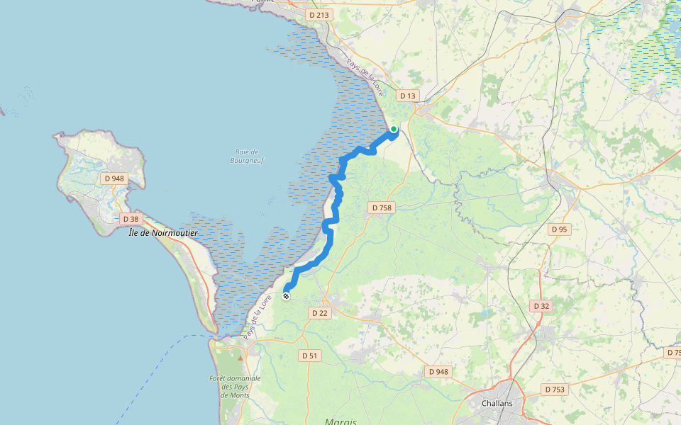 De Saint-Brevin à Sare (02), Port du Collet - Croix Rouge walking route map in Les Moutiers-en-Retz