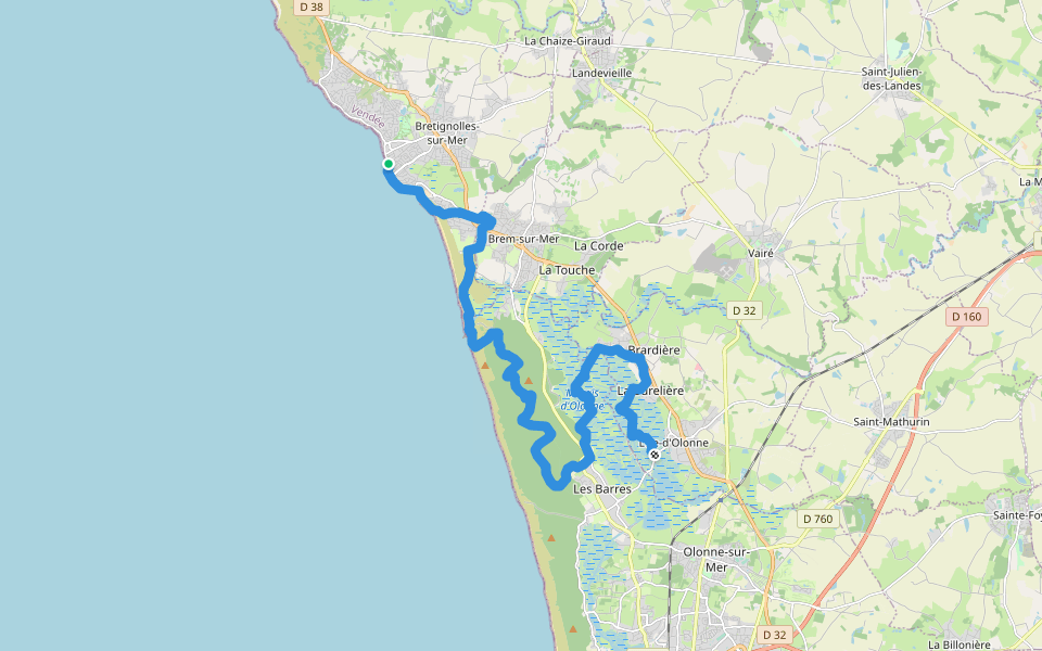 De Saint-Brevin à Sare (06), Brétignolles-sur-mer - L'île d'Olonne walking route map in Bretignolles-sur-Mer
