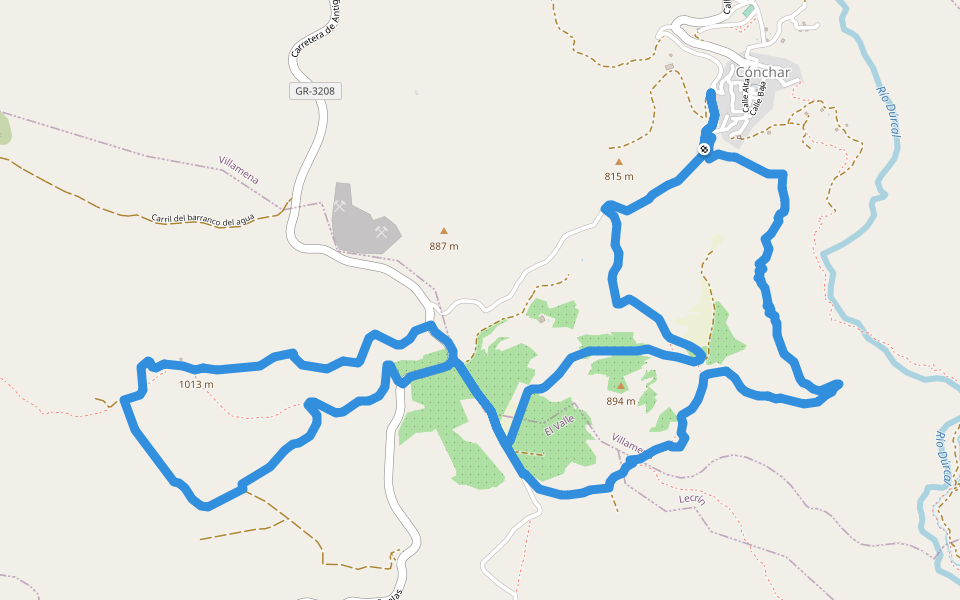 Ruta Camino de Los Pinos y Atalaya del Marchal walking route map in Cónchar