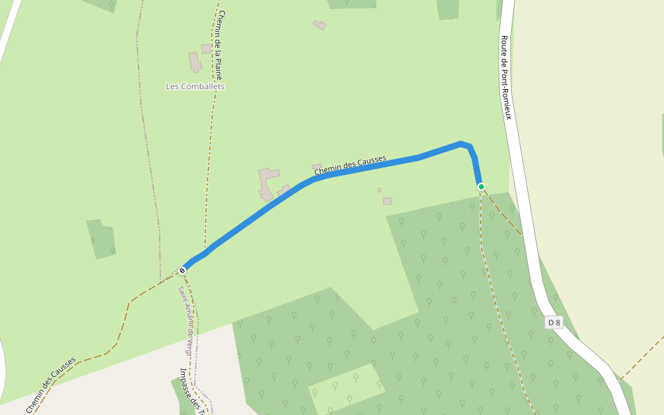 Liaison St-Amand-de-Vergt - St-Michel-de-Villadeix walking route map in Saint-Michel-de-Villadeix